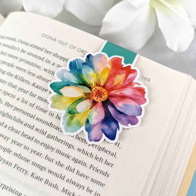 Rainbow Flower Magnetic Bookmark