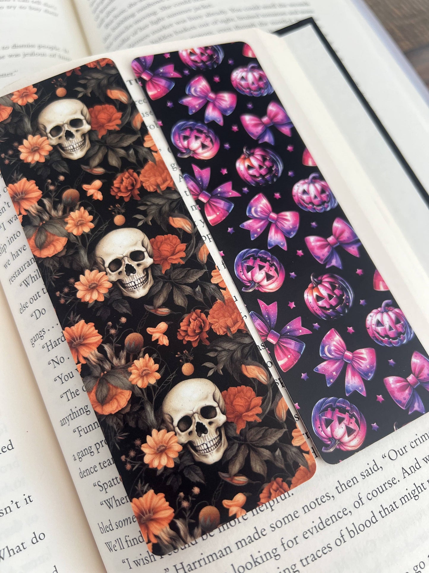 Skull Floral Bookmark