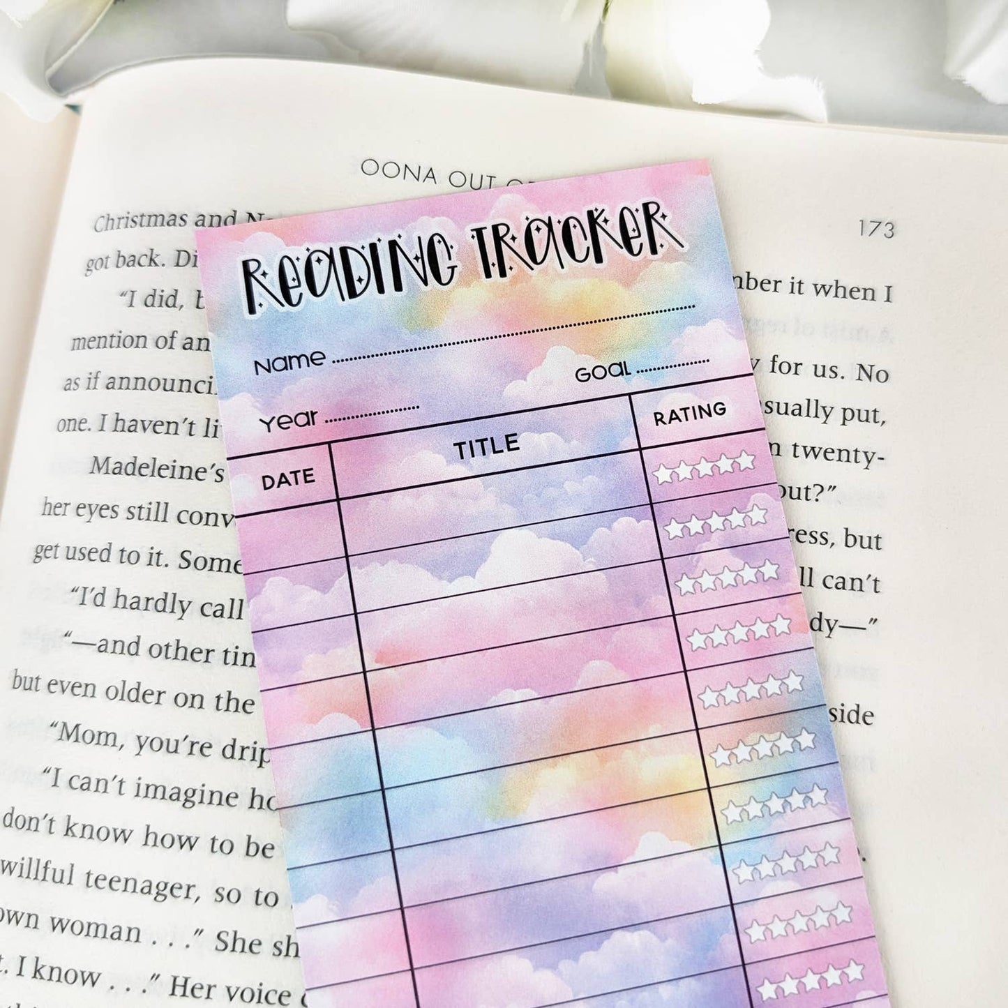 Pastel Reading Tracker Bookmark