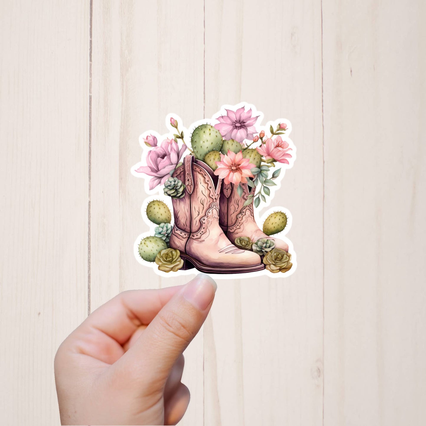 Western Floral Boots Stickers