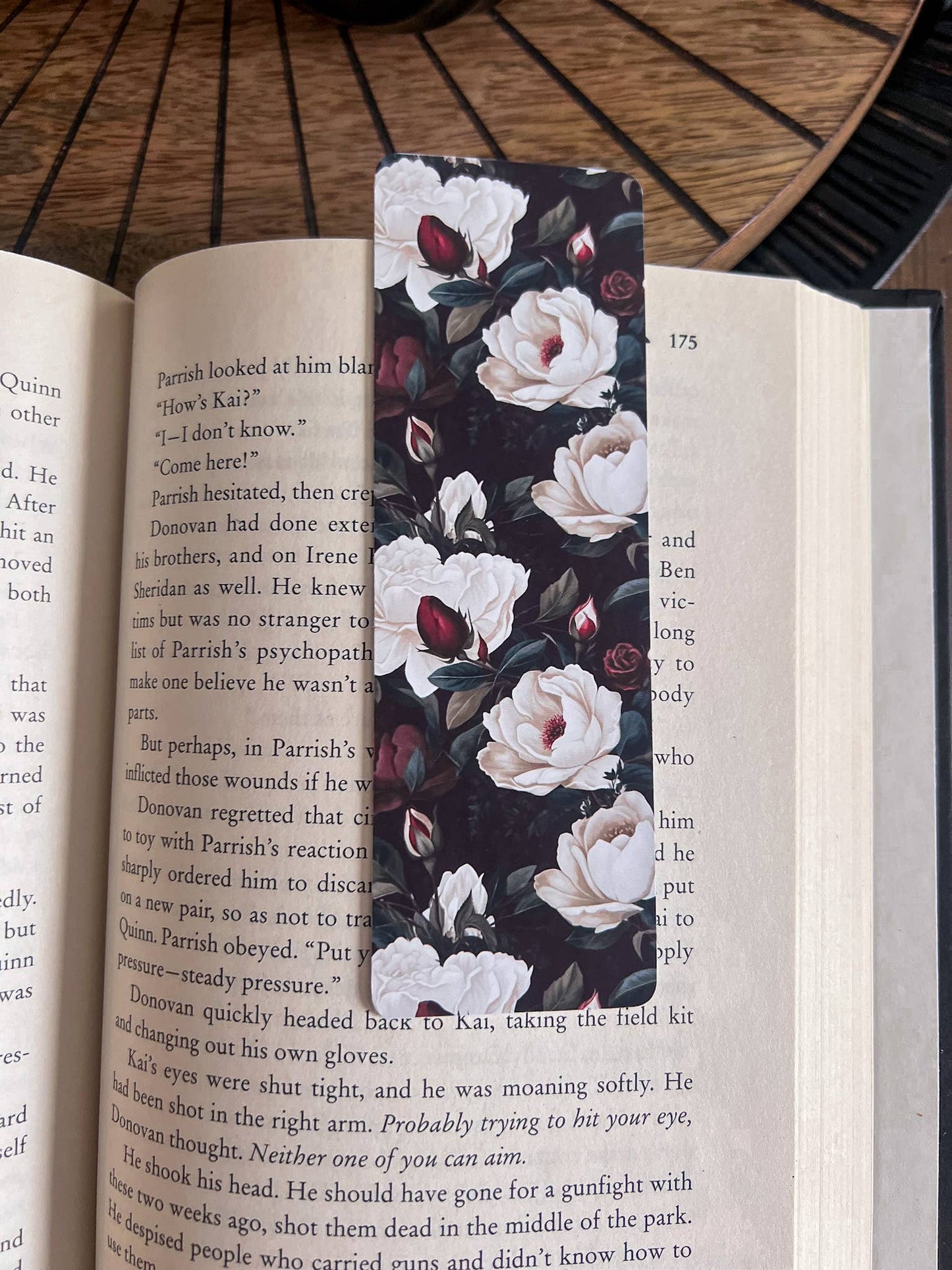 Dark Floral Bookmark