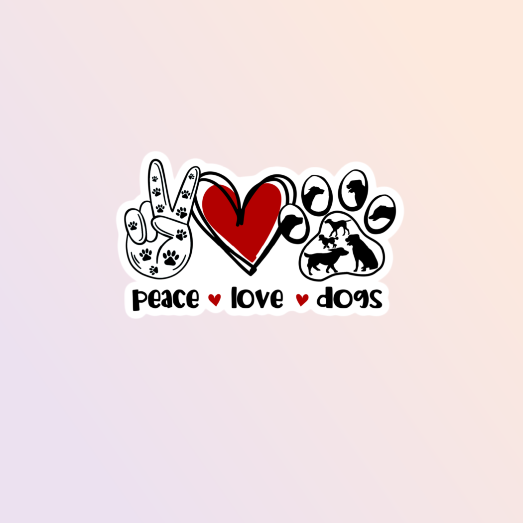 Peace Love Dogs Vinyl Sticker