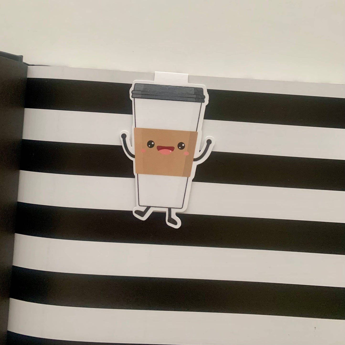 Happy Coffee Cups Magnetic Bookmark