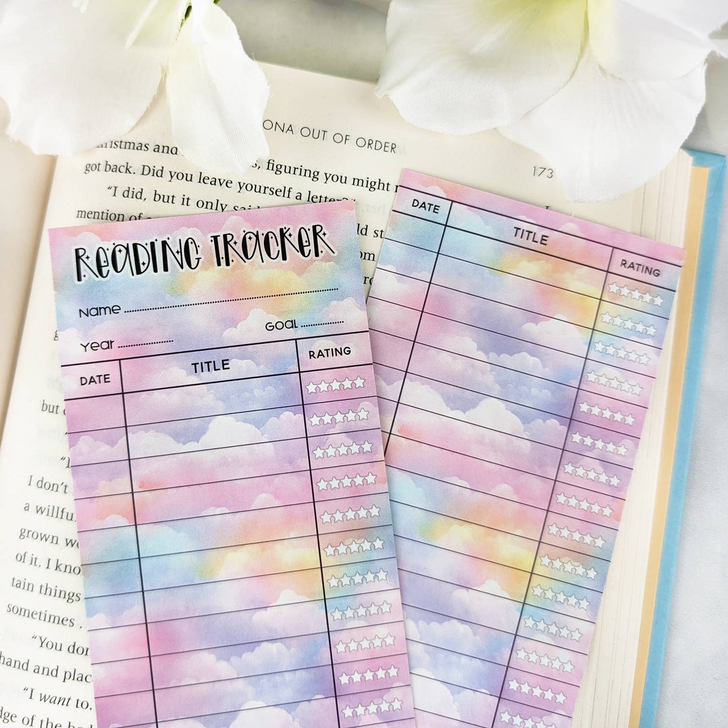 Pastel Reading Tracker Bookmark