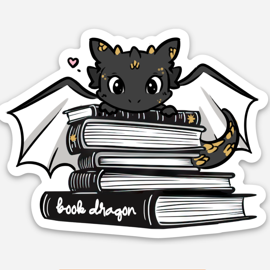 Book Dragon Sticker