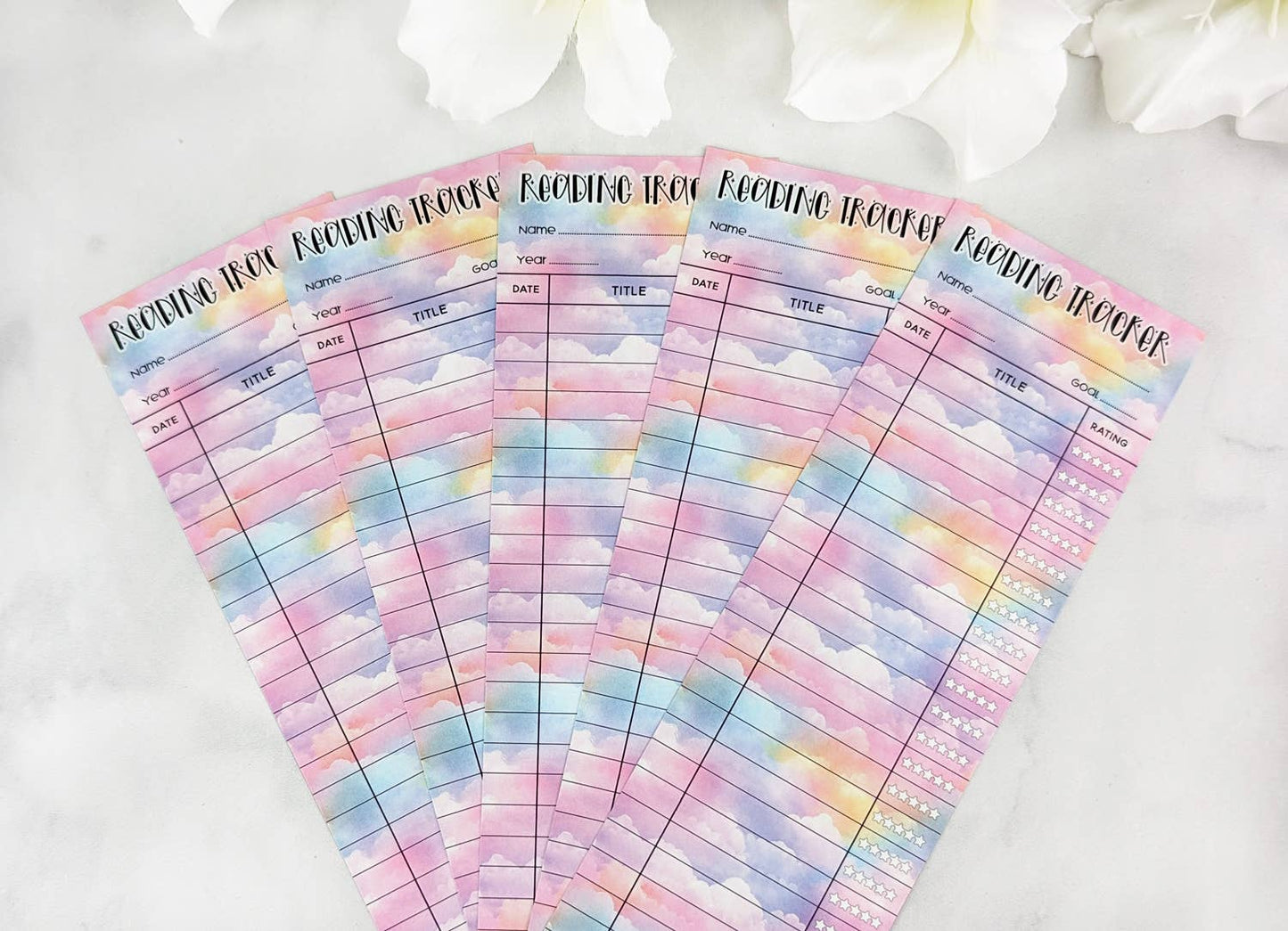 Pastel Reading Tracker Bookmark