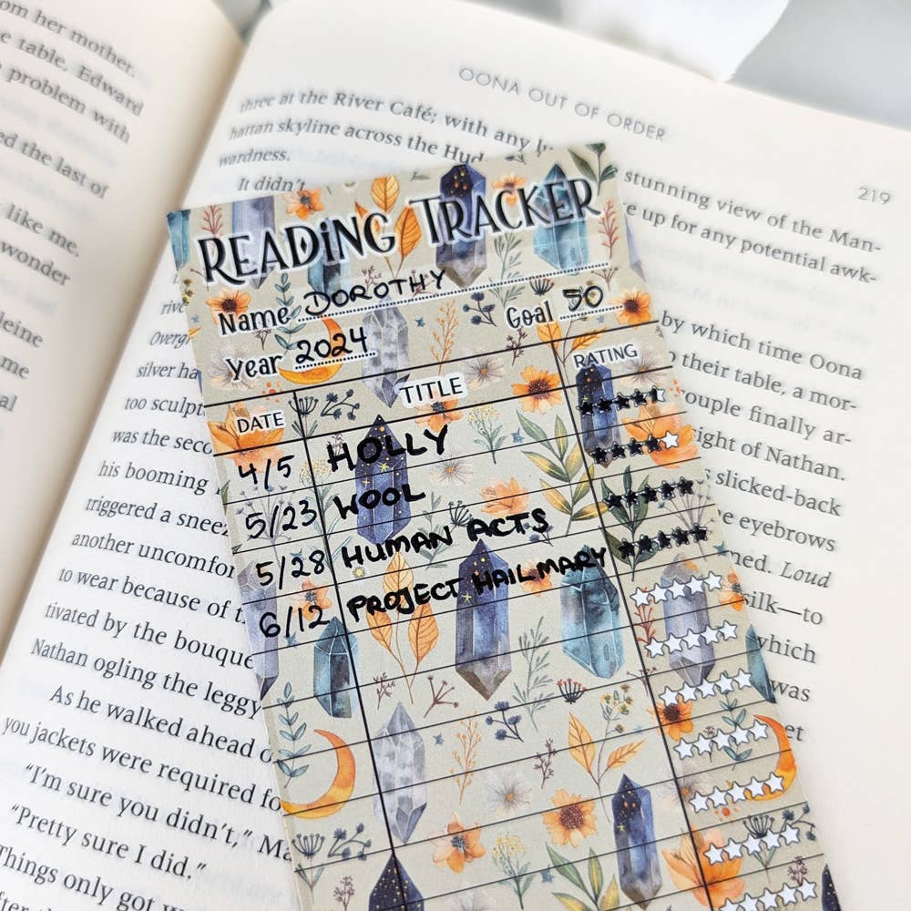 Crystals Reading Tracker Bookmark