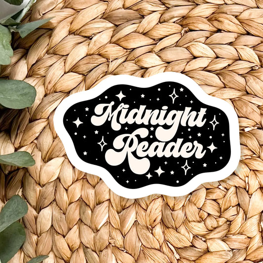 Midnight Reader Vinyl Sticker *Glitter*