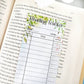 Greenery Reading Tracker Bookmark