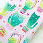 Pink "Catcus"  Book Sleeve