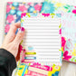 Floral Book Stack Notepad