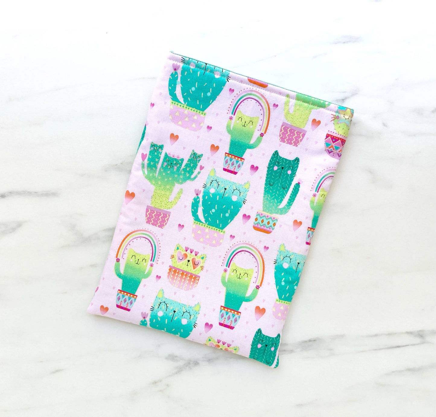 Pink "Catcus"  Book Sleeve